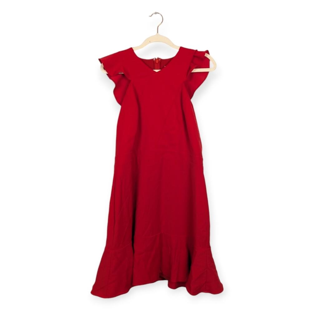 Chelsea 28 Mini Dress XL Red Ruffle Cut Out Fit Flare Sleeveless NWT